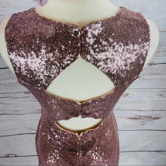 Speechless Rose Gold Keyhole Sequin Dress - Picture 7 of 15